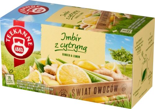 Herbata owocowa w kopertach Teekanne Ginger&amp;Lemon, imbir i cytryna, 20 sztuk x 1.75g