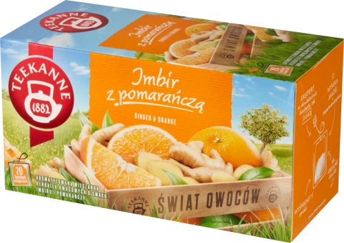 Herbata owocowa w kopertach Teekanne Orange&amp;Ginger, pomarańcza i imbir, 20 sztuk x 2.5g