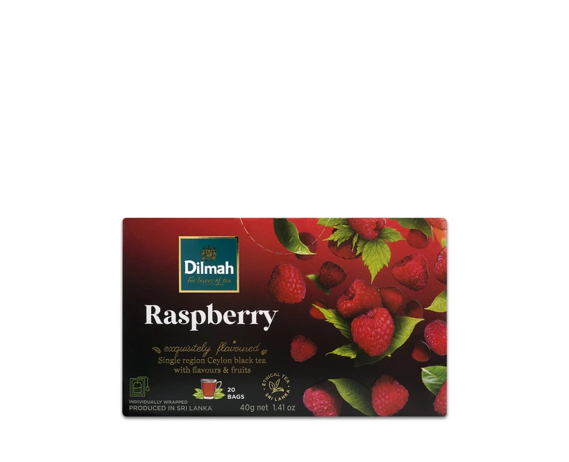 Herbata czarna aromatyzowana w kopertach Dilmah Raspberry, malina, 20 sztuk x 2g