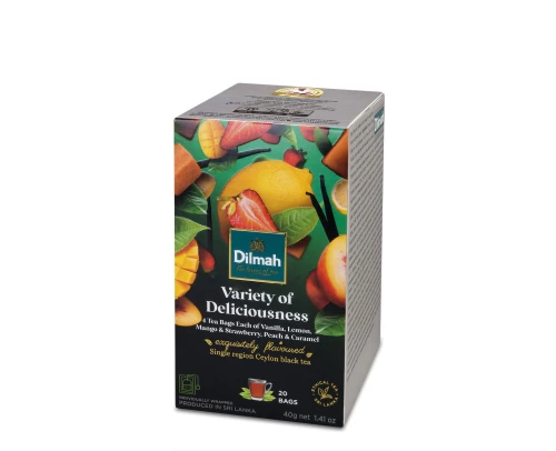 Zestaw herbat w kopertach Dilmah Variety of Fun Teas, 5 smaków, 20 sztuk x 2g