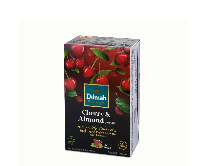 Herbata czarna aromatyzowana w torebkach Dilmah Cherry&amp;Almond, wiśnia i migdał, 20 sztuk x 1.5g