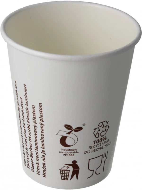 Kubki jednorazowe Naturesse Plastic Free, 250ml, papier, 50 sztuk