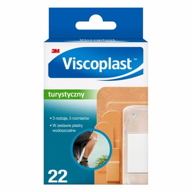 Zestaw plastrów turystycznych Viscoplast, 5 rozmiarów,  22 sztuki, mix rozmiarów