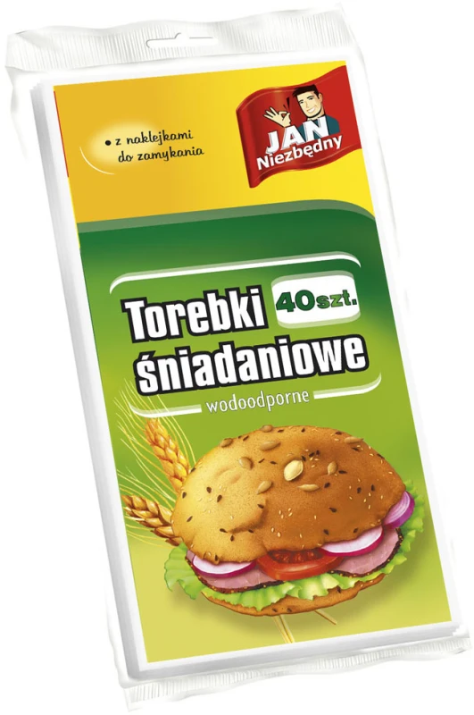 Torebki śniadaniowe papierowe Jan Niezbędny, 40 sztuk