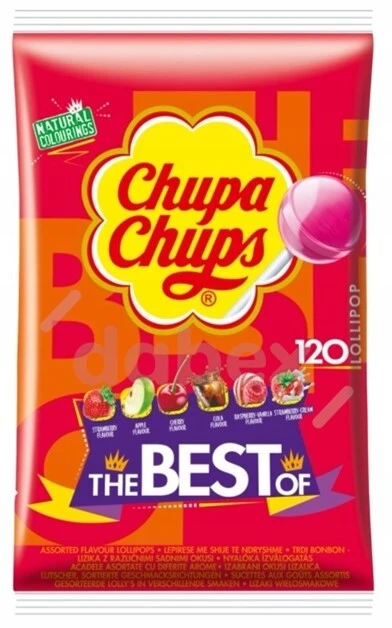 Lizak Chupa Chups The Best Of, mix smaków, 120 sztuk x 12g