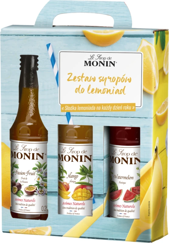 	 Zestaw syropów Monin Lemonade Maxi Set, mango/marakuja/arbuz, 3x250ml