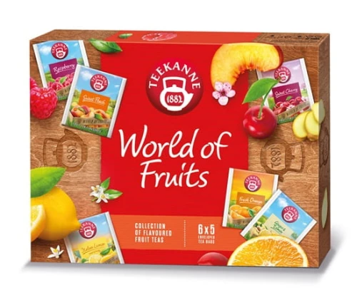 Zestaw herbat owocowych w kopertach Teekanne, World of Fruits Tea Collection, 6 smaków, 30 sztuk x 2/2.25/2.5g