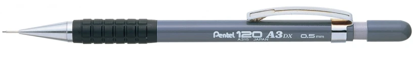 Ołówek automatyczny Pentel A300, 0.5mm, z gumką, czarny