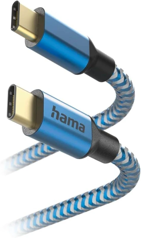 Kabel ładujący Hama Reflected 2xUSB-C, 1.5m, niebieski