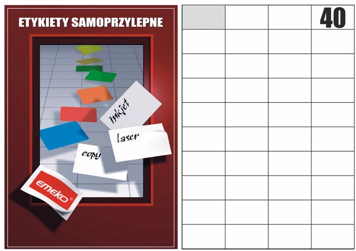 Etykiety uniwersalne Emeko, 52.5x29.7mm, 100 arkuszy, żóły