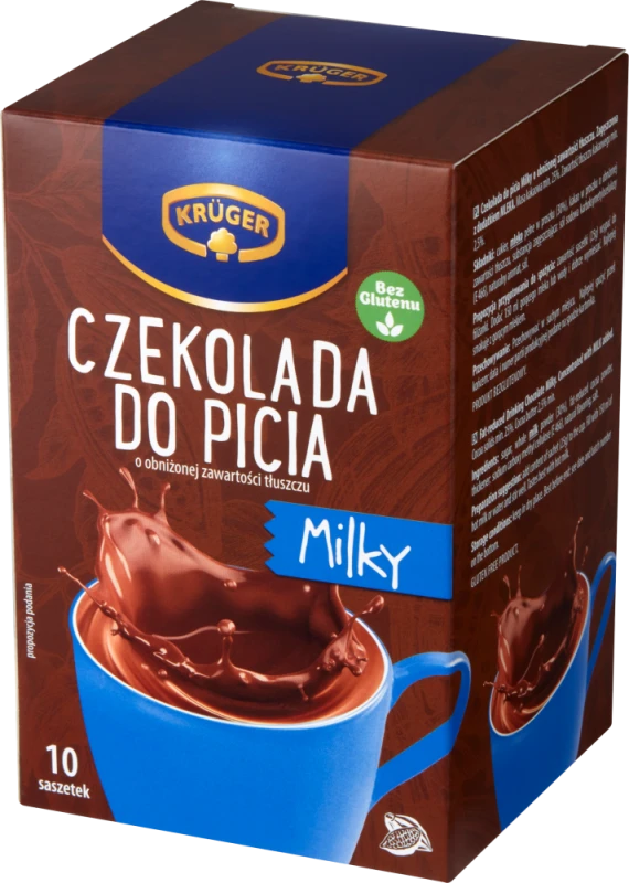 Czekolada do picia Krüger Milky, w saszetkach, 250g (10 szt x 25g)