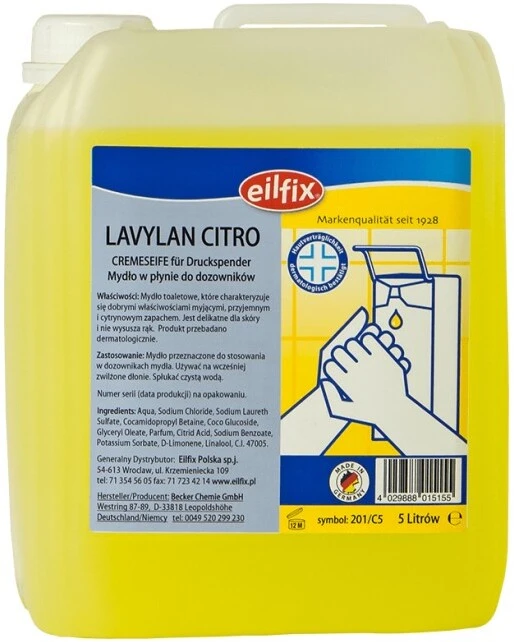 Mydło w płynie Eilfx Lavylan Citro, 5l, zapas, cytrynowy