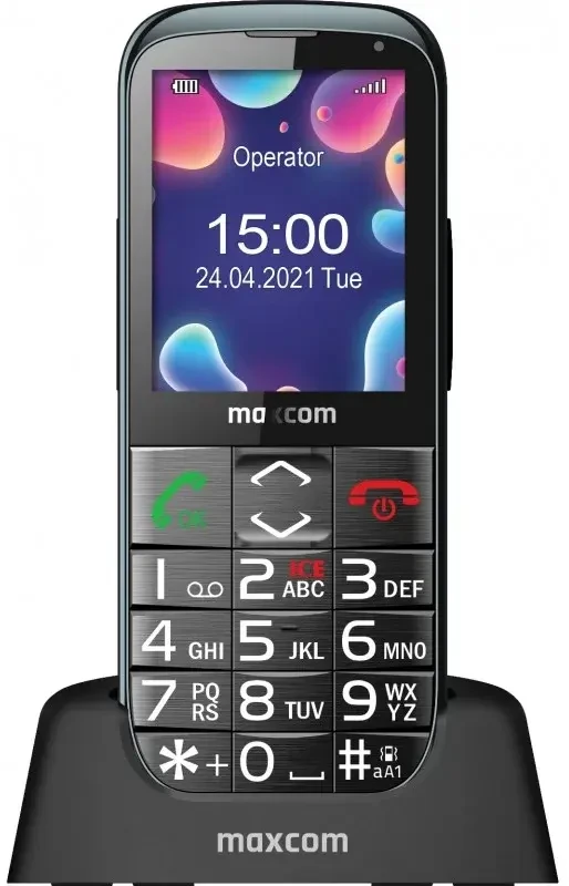 Telefon stacjonarny bezprzewodowy Maxcom Comfort MM724, VoLTE, 4G, czarny