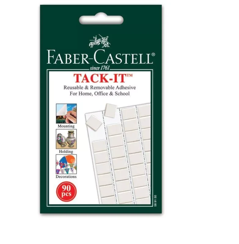 Masa mocująca Faber Castell Tack-it, 90 kostek, 50g, biały