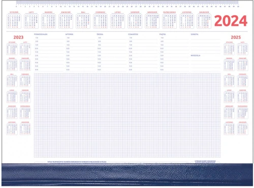 Podkład na biurko Udziałowiec, z kalendarzem 2024 i notatnikiem, A2, z listwą