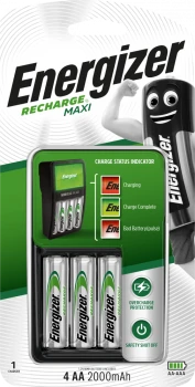 Ładowarka Energizer Maxi Power Plus, 2000mAh, 4 kanały, czarny