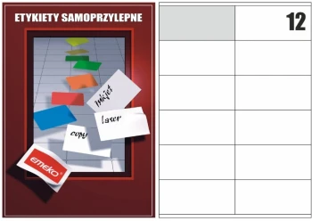 Etykiety Emeko, 105x48mm, 100 arkuszy, czerwony