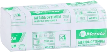 Ręcznik papierowy Merida, dwuwarstwowy, w składce ZZ, 160 składek, biały