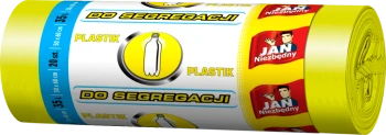 Worki na śmieci Jan Niezbędny, EP, 35l, 50x60cm, 20 sztuk, do segregacji plastiku, żółty