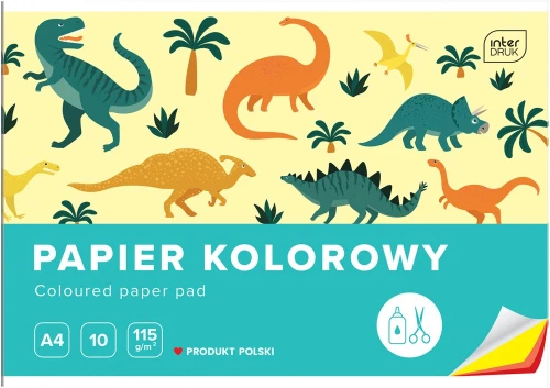 Zeszyt papierów kolorowych Interdruk, A4, 10 kartek, mix wzorów