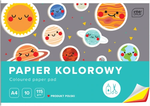 Zeszyt papierów kolorowych Interdruk, A4, 10 kartek, mix wzorów