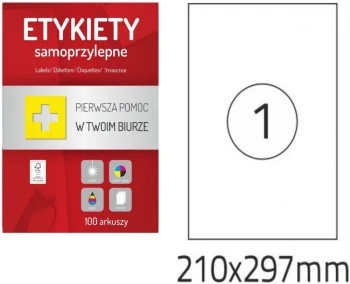 Etykiety uniwersalne Dalpo Memo Label, 210x297mm, 100 arkuszy, biały