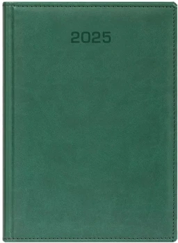 Kalendarz książkowy 2025, Udziałowiec, Biznesowy,  A4, dzienny, 184 kartki zielony