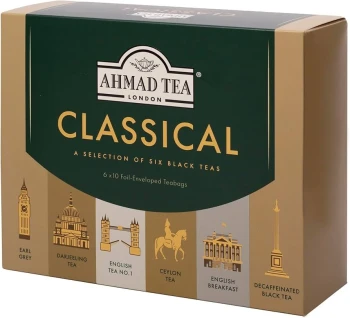 Herbata czarna w torebkach Ahmad Tea Classical, 6 smaków, 60 sztuk x 2g