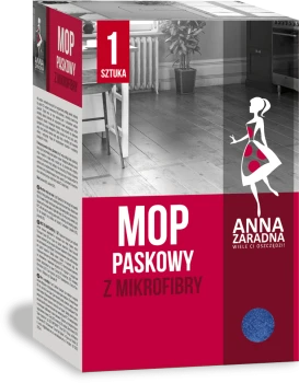 Mop paskowy z mikrofibry Anna Zaradna, końcówka, mix kolorów