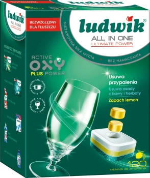 Tabletki do zmywarek Ludwik All in One Ultimate Power, cytrynowy, 2.16kg,  120 sztuk