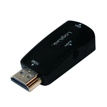 Konwerter LogiLink HDMI męski na VGA żeński, czarny