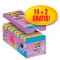 Karteczki samoprzylepne Post-It Super Sticky Z-Notes (R330-SS-VP16), 76x76mm, 16 (14+2  gratis) x 90 karteczek, mix kolorów