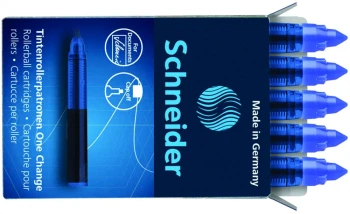 Kartridże Schneider One Change, do piór kulkowych, 0.6mm, 5 sztuk, niebieski