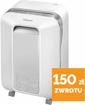 Niszczarka Fellowes LX201, mikrościnek 2x12mm, 12 kartek, P-5/T-5 DIN, biały