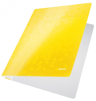 Skoroszyt kartonowy bez oczek Leitz Wow, A4, do 60 kartek, 300g/m2, żółty