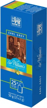 Herbata Earl Grey czarna w torebkach Sir William's London, 25 sztuk x 2g