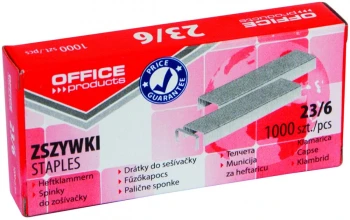 Zszywki Office Products 23/6, 1000 sztuk, srebrny