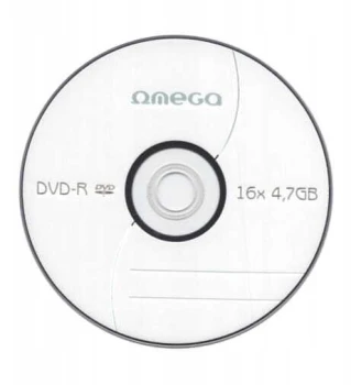 Płyta DVD-R Omega, do jednokrotnego zapisu, 4.7GB, koperta, 10 sztuk