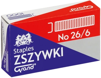 Zszywki Grand, 26/6, 1000 sztuk, srebrny