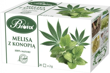 Herbata ziołowa w torebkach Bifix, melisa z konopią, 20 sztuk x 2g