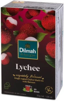 Herbata czarna aromatyzowana w torebkach Dilmah Lychee, liczi, 20 sztuk x 1.5g