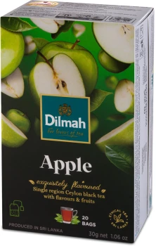 Herbata czarna aromatyzowana w torebkach Dilmah Apple, jabłko, 20 sztuk x 1.5g