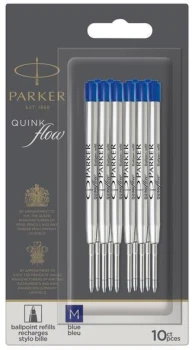 Wkład do długopisu Parker Quinkflow, M, 10 sztuk, niebieski