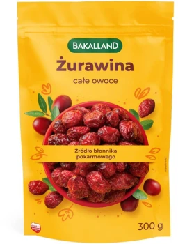 Żurawina całe owoce Bakalland, 300g