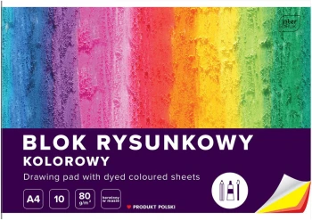 Blok rysunkowy Interdruk, A4, 10 kartek, kolorowy, mix wzorów