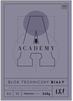 Blok techniczny Interdruk Academy, A3, 10 kartek, biały