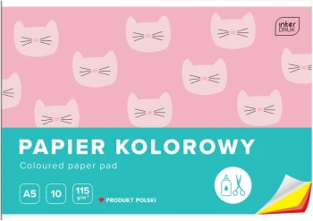 Zeszyt papierów kolorowych Interdruk, A5, 10 kartek, mix wzorów