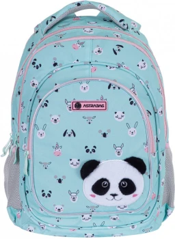 Plecak szkolny Astra Astrabag Teddy Panda AB330, trzykomorowy, 20l, miętowy