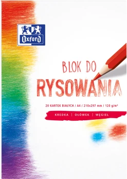 Blok rysunkowy Oxford, A4, 20 kartek, biały