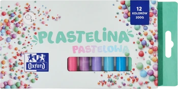 Plastelina Oxford mix kolorów pastelowych, 12 kolorów, 200g